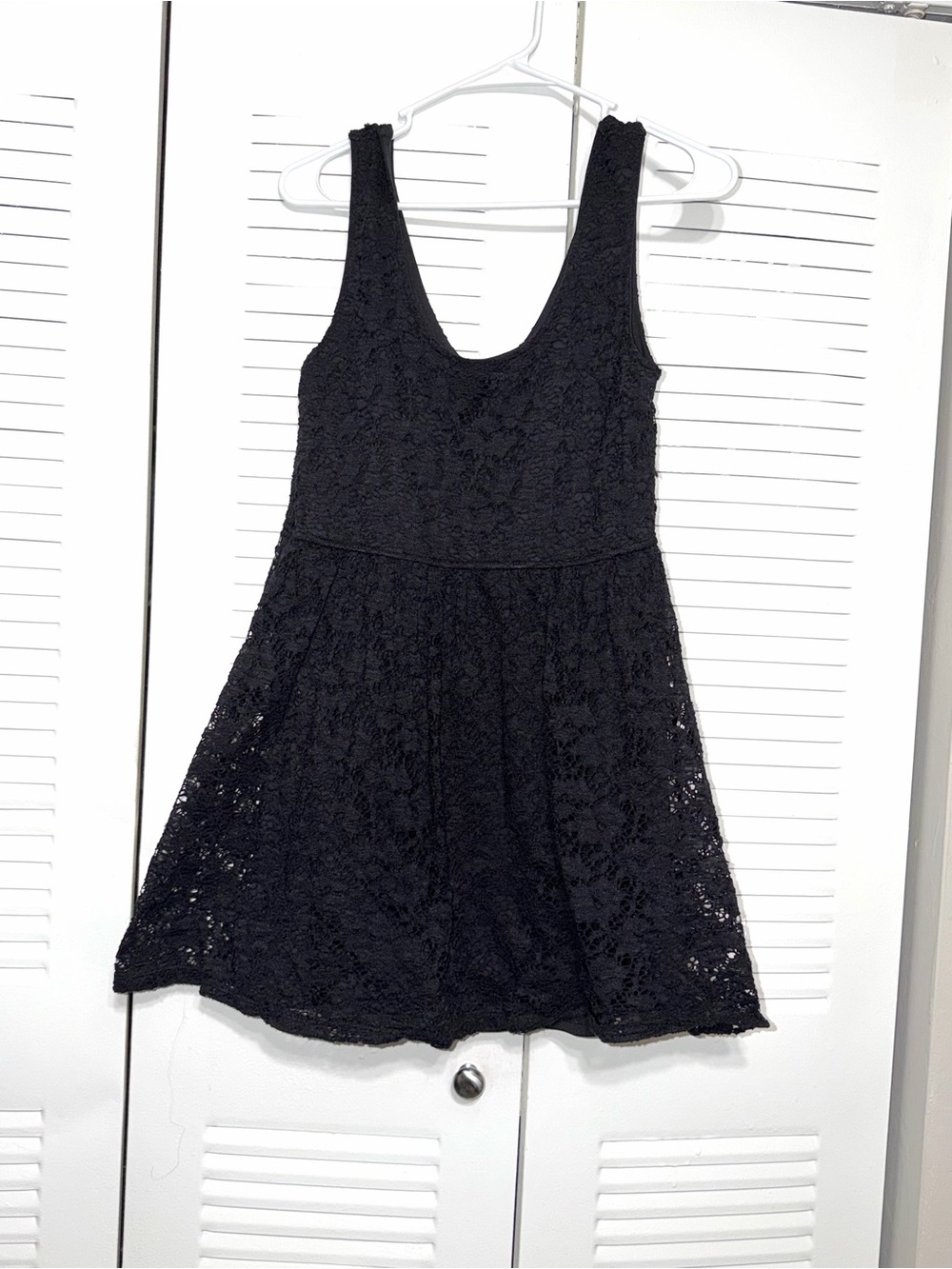 Black Witchy Dark Romantic Lace Whimsigoth Women’s Fit and Flare Dress Size L